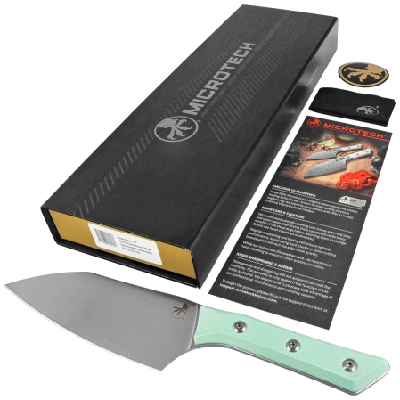 Microtech 6'' Santoku Knife Caribbean Blue G10, Stonewashed M390MK (3200-10CA)