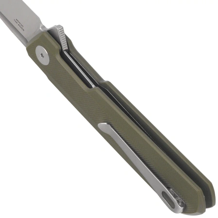 Nóż składany Bestechman Dundee OD Green G10, Stonewashed / Satin D2 by Ostap Hel (BMK01B)
