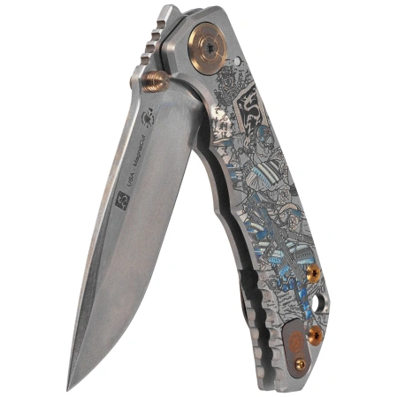 Nóż składany Spartan-Ronin Harsey Folder ''Gun Fighter'' Titanium, Stonewashed MagnaCut