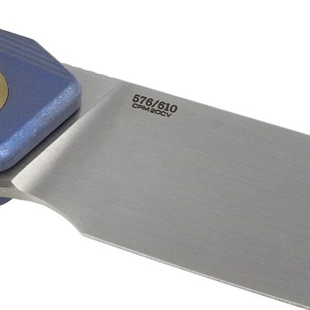 WE Knife Seer LE No 576/610 Blue Titanium, Rubber Silver CPM 20CV knife (WE20015-2)