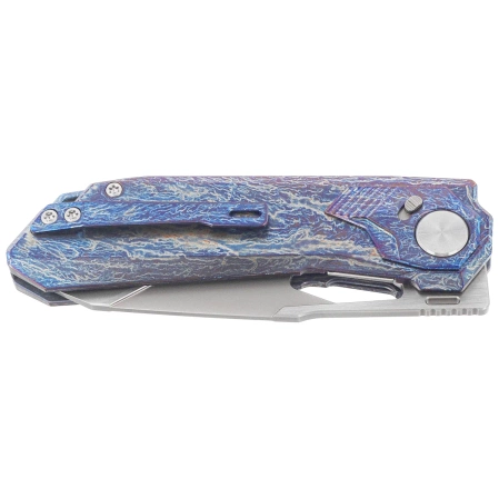 Nóż składany Remette RT-Peregrine Falcon Thunder Lightning Titanium, Hand Fine Grinding Pearlescent M390 (RTT1-TX)