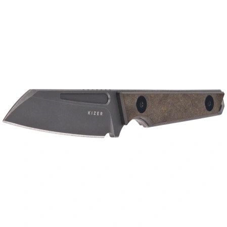 Kizer Phasmids Knife Brown Chocolate Glacier, Gray Stonewashed AEB-L by Johan Jordaan (1079A2)