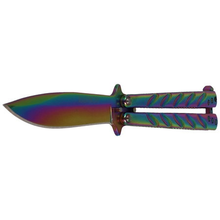 Balisong Knife Martinez Albainox Rainbow Finish (02103)
