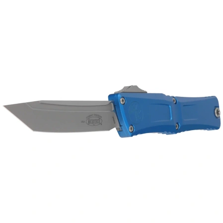 Microtech Combat Troodon Gen III T/E OTF Knife Blue Aluminum, Apocalyptic M390MK by Tony Marfione (1144-10APBL)