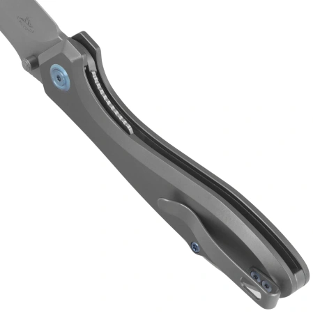 Nóż składany Kubey Ruckus Gray Titanium, Beadblasted CPM 20CV by Sherif Manganas (KB314Q)