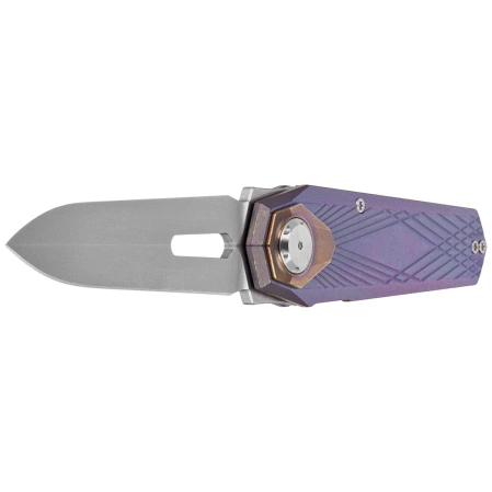 Nóż składany Remette RT-Infinite Power Grilled Blue Titanium, Hand Grinding Pearlescent M390 (RTIP-G)