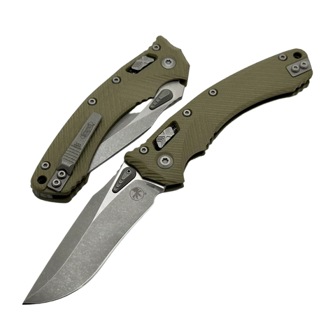 Microtech Amphibian Ram-Lok S/E Knife OD Green Fluted G10, Apocalyptic M390MK by Tony Marfione (137RL-10APFLGTOD)