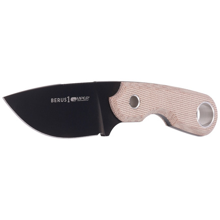 Viper Berus 1 Natural Canvas Micarta, Black PVD M390 by Tommaso Rumici Knife (VT4012DCN)