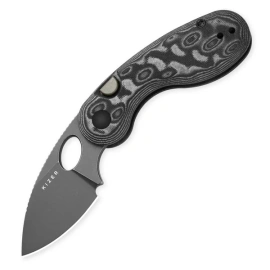 Kizer Microbe Knife Black-Grey Vortex Micarta, Grey Stonewashed 14C28N by Maksim Epifantsev (V2742A5)