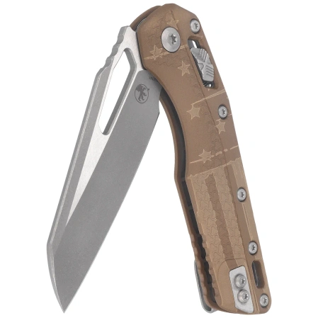 Nóż składany Microtech MSI S/E Moss Green Flag Tri-Grip Dark Earth Flag Polymer, Apocalyptic M390MK by Tony Marfione (210T-10APPMDEFLAG)