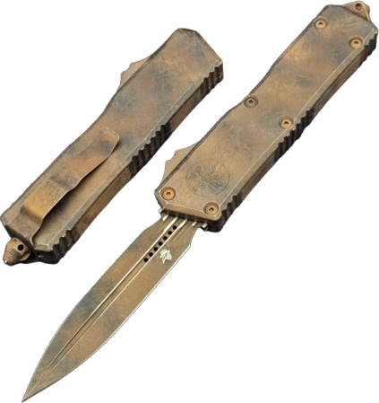 Nóż automatyczny OTF Microtech Scarab II Gen III Executive D/E Signature Plague Outbreak Aluminum, Plague Outbreak M390MK by Tony Marfione (1175-1PLOBS)
