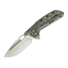 Reate TX228 LE No 018/100 Knife Dark Bead Blasted Titanium, Dark Bead Blasted Titanium Clip, Satin M390 (TX228 TDBB.TDBB.SAT)