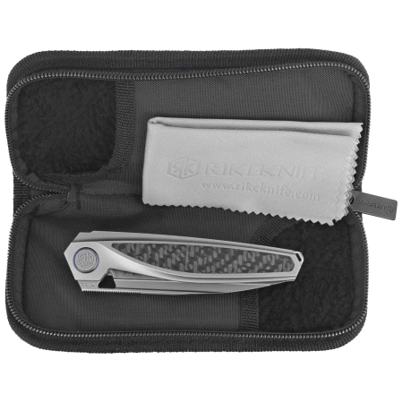 Rike Knife RK-Baidi-S-P/BCF Gray Titanium / Black Carbon Fiber, Bead Blasted M390