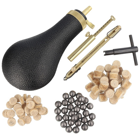Pietta kit for black-powered revolver .36: gunpowder gun, measuring cup, cap gun, felt nails, bullets, fireplace wrench (AC1410/36)