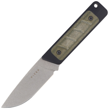 Nóż Kizer Smolt Black G10/Green Micarta, Stonewashed 14C28N by Jonathan Styles (1063A6)