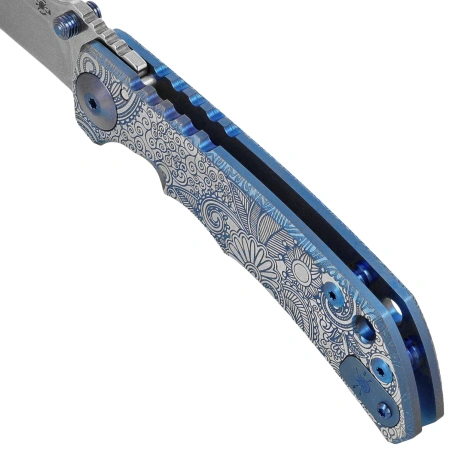 Nóż składany Spartan Blades Harsey Folder ''Paisley Blue'' Titanium, Stonewashed MagnaCut