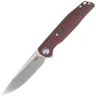 Bestech Ascot Red Carbon Fiber/G10, Satin D2 Knife (BG19F)