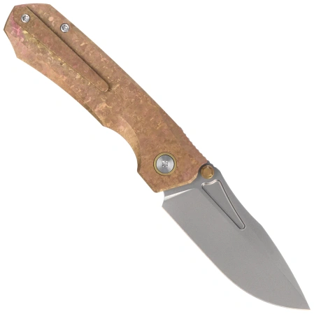 Remette Rhino Knife Gold Crystallized Titanium, Pearlescent M390 (RNTB2)