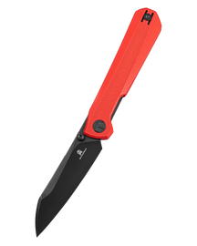 Bestechman Curvee Knife Red G10, Black PVD AEB-L by Ostap Hel (BMK20E)