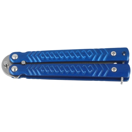 Nóż składany motylek Martinez Albainox Balisong Blue Steel, Satin 3Cr13Mov (02227)
