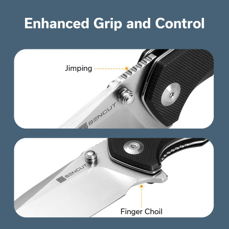 Sencut Skarnax Knife Black G10, Satin 9Cr18MoV (S24025-1)