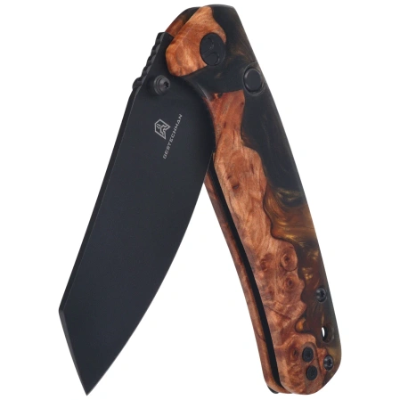 Nóż składany Bestechman Cicada's Wing-TL Black-Gold Resin / Wood, Black PVD 10Cr15CoMoV (BMK24-W-2)
