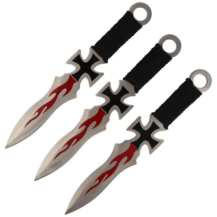 Martinez Albainox Black Cross Set 3pcs Throwing Knives (31884)