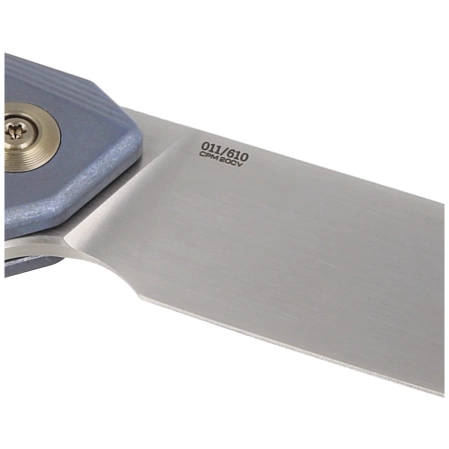 WE Knife Seer LE No 011/610 Blue Titanium, Rubber Silver CPM 20CV knife (WE20015-2)