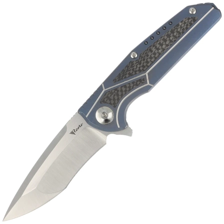 Nóż składany Reate K-4 Blue Titanium / Carbon Fiber, Satin RWL34