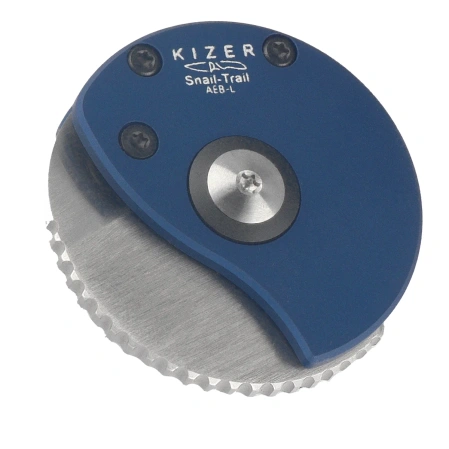 Kizer Snail-Trail Knife Blue Aluminum, Satin AEB-L by Caleb Waldman (V2757A2)