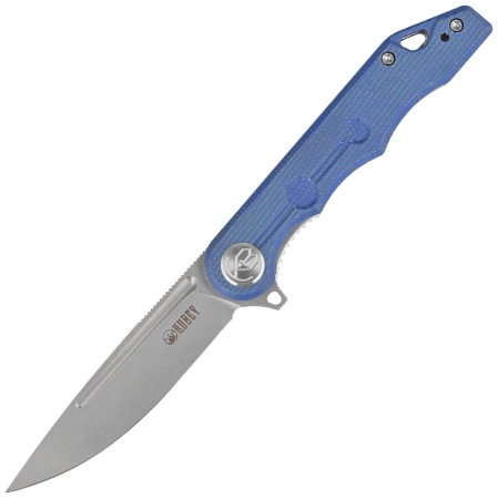 Kubey Knife Mizo Blue Micarta, Bead Blasted AUS-10 by Tiguass (KU312O)