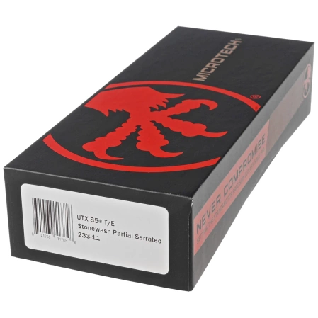 Microtech UTX-85 T/E Black Aluminum OTF Knife, Stonewashed P/S M390 (233-11)