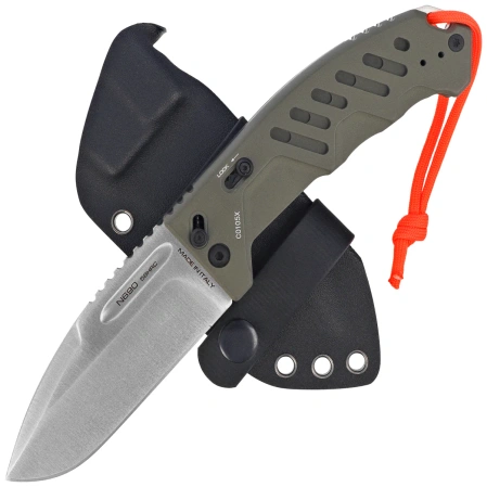 Extrema Ratio RAO C Outdoor Knife Ceracote Green Aluminum, Satin N690 (04.1000.0176/SAT)