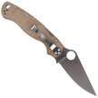 Spyderco Para Military 2 Knife Brown Canvas Micarta, Satin CPM Cru-Wear by Sal, Eric Glesser (C81MPCW2)