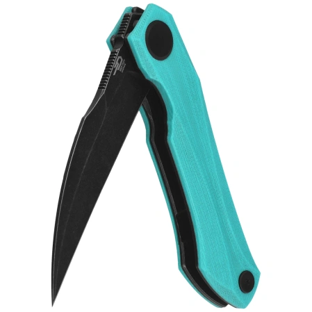 Bestech Ivy Light Blue G10 Knife, Black Stonewashed 14C28N by Ostap Hel (BG59F)