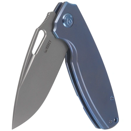 Kubey Tityus KB360D Knife Blue Titanium, Bead Blasted 14C28N