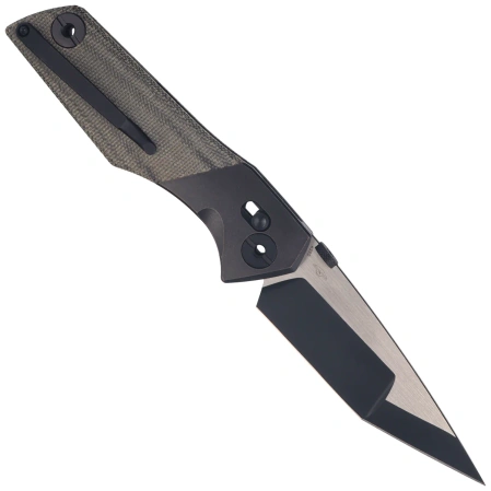 Nóż składany Bestech Cetus Black Bronze Titanium / Black Canvas Micarta, Black PVD / Satin M390 by Poltergeist Works (BT2304A)