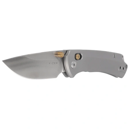 Kizer T1 CD Knife Silver Titanium, Satin M390 by Uli Hennicke (Ki3490.2CDA1)