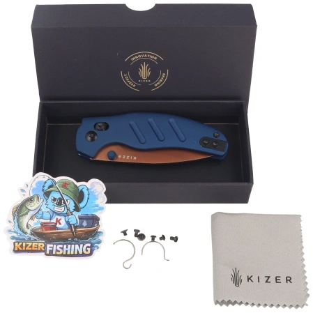 Nóż składany Kizer C01C 2.9 CD Blue Aluminium, Sunset Metal PVD Elmax by Sheepdog Knives (Ki3488.29CDA1)