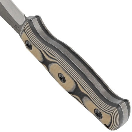 Fox Ego Black/Coyote Tan G10 Knife, Stonewashed AISI 1095 by Alfredo Doricchi (TK-FX01)