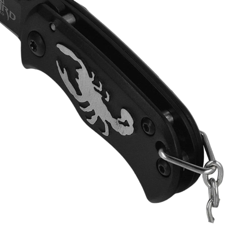 Nóż składany brelok Third Decor Habitat Scorpion Black Aluminium, Black 420 (N201S)