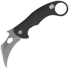 LionSteel L.E.One Mid Karambit Knife Black Aluminium, Stonewashed M390 by Emerson Design (LE2 A BS)