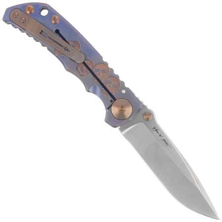 Nóż składany Spartan Blades Harsey Folder Special Edition Babe Blue Titanium, Bronze HW, Satin MagnaCut by William W. Harsey Jr. (SF5BABE)