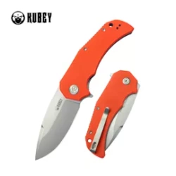 Nóż składany Kubey Bravo One Drop Point Orange G10, Beadblasted AUS-10 by Mikkel Willumsen (KU319B)