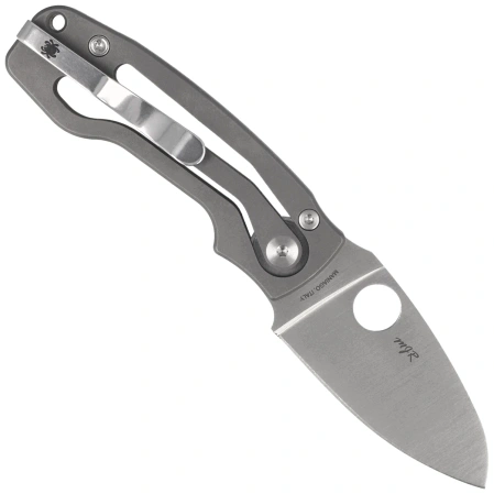 Spyderco Pits 2 Slipit Knife Gray Titanium, Satin M390 by Mike Read (C269TIP)