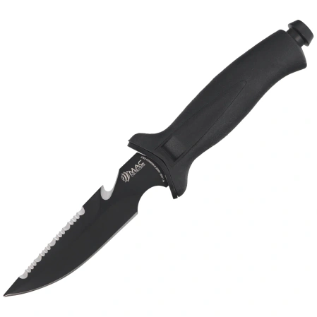 Mac Coltellerie Aquatys 2 Diving Knife Black PP-TPE, Black Idroglinder W 1.4116 (AQT12-2.N)