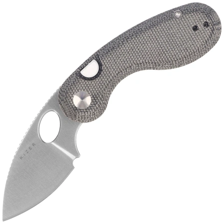 Kizer Microbe Knife Black Norplex UltreX Micarta, Satin 14C28N by Maksim Epifantsev (V2742A2)