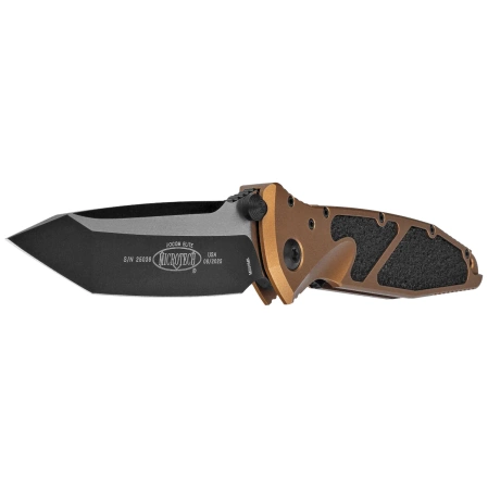 Microtech Socom Elite T/E-M Knife Tan Aluminum, Black M390MK by Tony Marfione (161-1TA)