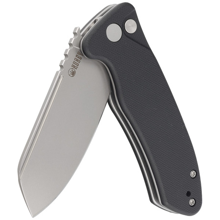Kubey Creon Knife Black G10, Beadblasted AUS-10 (KU336E)