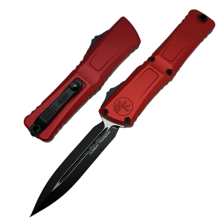 Nóż automatyczny OTF Microtech Combat Troodon Gen III D/E Red Aluminium, Black M390MK by Tony Marfione (1142-1RD)